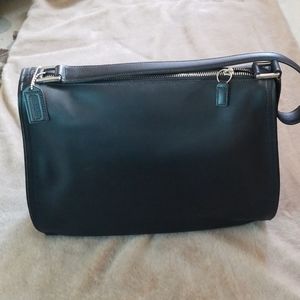 New large COACH black leather shoulder bag